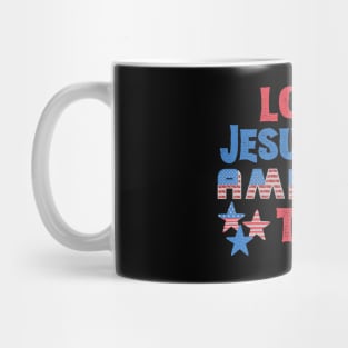 Loves Jesus and America Too Mug